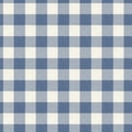 French farmhouse woven blue plaid check seamless linen pattern. Rustic tonal country kitchen gingham fabric effect