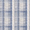 French farmhouse woven blue plaid check seamless linen pattern. Rustic tonal country kitchen gingham fabric effect