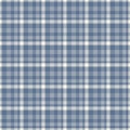 French farmhouse woven blue plaid check seamless linen pattern. Rustic tonal country kitchen gingham fabric effect