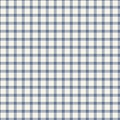 French farmhouse woven blue plaid check seamless linen pattern. Rustic tonal country kitchen gingham fabric effect