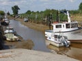 French fishing port in Saint-Vivien-de-MÃÂ©doc in medoc south west france Royalty Free Stock Photo