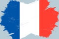 French flag, banner with grunge, vector illustration Royalty Free Stock Photo