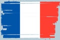 French flag, banner with grunge, vector illustration Royalty Free Stock Photo