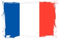 French flag, banner with grunge, vector illustration Royalty Free Stock Photo