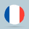 French flag, banner with grunge, vector illustration Royalty Free Stock Photo