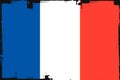 French flag, banner with grunge, vector illustration Royalty Free Stock Photo