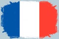 French flag, banner with grunge, vector illustration Royalty Free Stock Photo