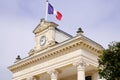 French flag city hall in Arcachon town near Bordeaux Gironde