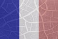 French flag on crack background Royalty Free Stock Photo