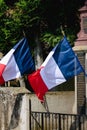 French flag floating with the wind, national symbol, blue, white, red, celebration day, France, Europe Royalty Free Stock Photo