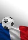 French flag, France soccer ball, football, 3D render Royalty Free Stock Photo