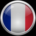 French flag glass button vector illustration Royalty Free Stock Photo