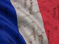 French Flag On Grunge Wall Background Royalty Free Stock Photo