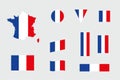 French Flag Icon Different Shapes Italy Map Vector Set
