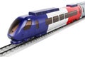 French flag painted on the high speed train. Rail travel in the France, concept. 3D rendering