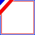 French flag square frame border.