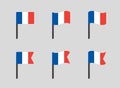 France flag icons set, French flag symbol Royalty Free Stock Photo
