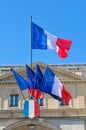 French flags in Paris Royalty Free Stock Photo