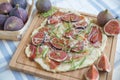 French Flammkuchen with figs Royalty Free Stock Photo