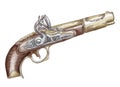 French flintlock antique pistol