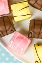 French Fondant Fancies, a type of Petit Four Royalty Free Stock Photo