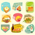 French Food Labels Set Royalty Free Stock Photo