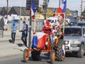 French football fans at France after the match of FIFA World Cup Russia 2018 France vs Croatia. France won 4-2 Royalty Free Stock Photo