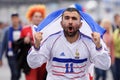 French football fans singing at Saint Petersburg stadium during FIFA World Cup Russia 2018