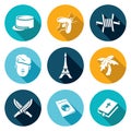 French Foreign Legion Icons Set. Vector