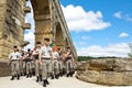 French Foreign Legion. Pont du Gard Royalty Free Stock Photo