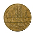 10 french franc coin 1978 obverse