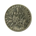 1 french franc coin 1964 obverse