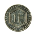 1 french franc coin 1988 obverse