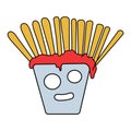 French fries in the bag - paraphrase of the geoglyph The Face from Nazca