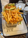 French fries in basket crispy tasty