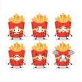 French fries cartoon character with various angry expressions Royalty Free Stock Photo