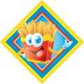 French fries cartoon with frame Royalty Free Stock Photo
