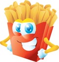 French fries cartoon grinning Royalty Free Stock Photo