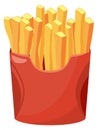 French fries cartoon icon. Fried potato snack