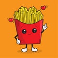 Cute french fries character vector design