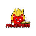 French fries crips logo design illustration cartoon