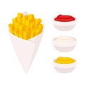 French fries with dipping sauce