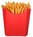 French fries in fast food carton Royalty Free Stock Photo