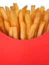 French fries in fast food carton Royalty Free Stock Photo