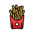 french fries fast food color icon vector illustration Royalty Free Stock Photo
