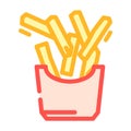 french fries fast food color icon vector illustration