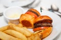 French Fries and Grilled Sliders Royalty Free Stock Photo