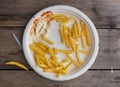 French fries, half eaten Royalty Free Stock Photo