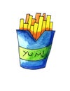 A Yummy Watercolor Pack of French Fries