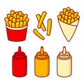 French fries illustration set